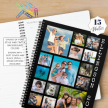 Modern svart Personlig i 15 Photo Collage Family