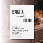 Modern, svart Personlig Snyggt Bröllop Inbjudningar<br><div class="desc">Den här moderna bröllopsinbjudan innehåller en elegant svart personlig på en skarp vit bakgrund, som förkroppsligar själva kärnan i minimalismen. Utformningen är elegant och tidlöshet, perfekt för par som uppskattar enkelhet och sofistikering. Upptäck fler viktiga bröllop i vår samling, inklusive spara-till-datum-kort, program, menyer, klistermärken, kuvert med mera. Varje biet kompletterar...</div>
