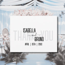 Modern, svart Personlig Snyggt Bröllop Tack Kort