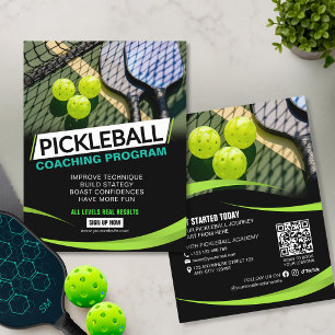 Modern Svart Pickleball Lektionsklubb Akademi Reklamblad