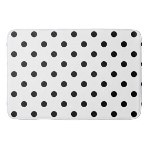 Modern svart polka dots på vit badrumsmatta