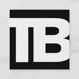 Modern svart Professionell 2 Brev Monogram Fyrkantigt Visitkort
