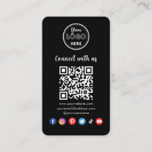 Modern svart QR-kod Anslut med Social-media