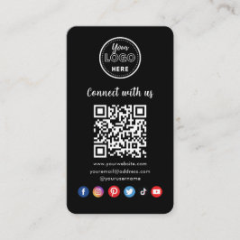 Modern svart QR-kod Anslut med Social-media Tilläggskort