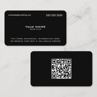Modern svart QR-kod Visitkort
