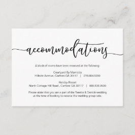 Modern svart romantiskt typsnitt, bostad, hotell tilläggskort