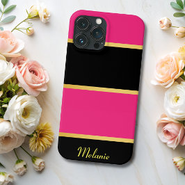 Modern svart, rosa mönster med namn