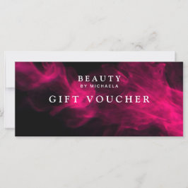 Modern svart & rosa rökgåvovoucher/presentkort
