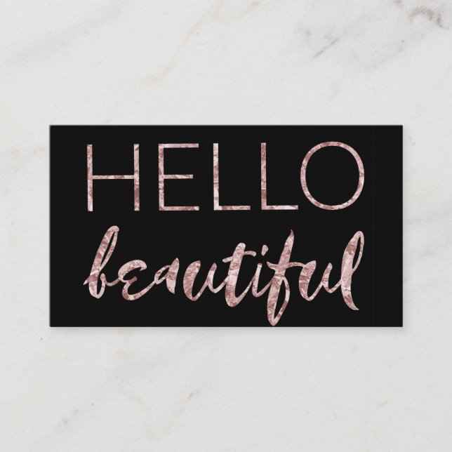 Modern svart rosa skönhettidsbeställningsvisitkort tidsbeställning kort (Framsida)