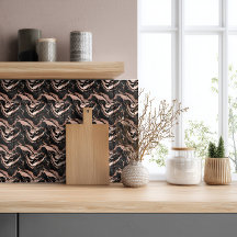 Modern svart roséguld marmor mönster