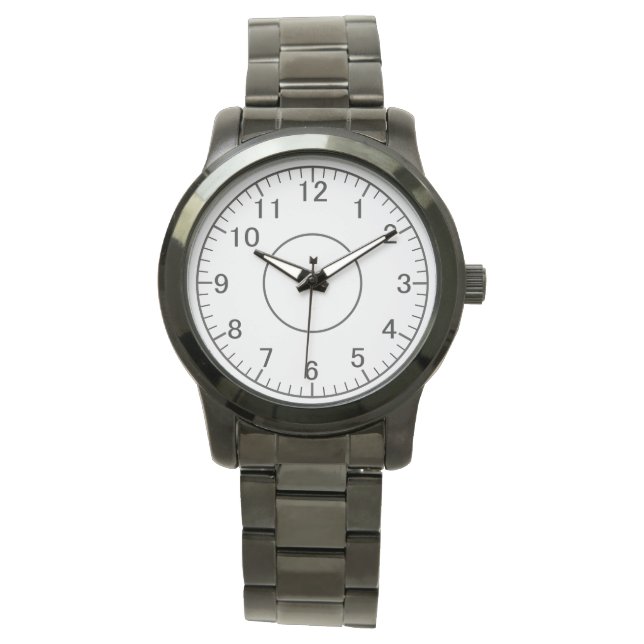 Modern svart rostfritt stålur  armbandsur (Framsida)