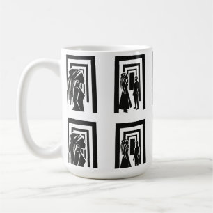 Modern svart silhuett enhetlig design kaffemugg