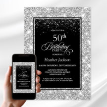 Modern svart Silver 50:e Födelsedagsfesten
