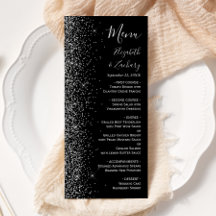 Modern Svart Silver Glitter Kant Bröllop