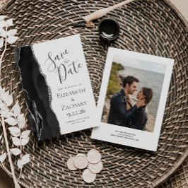Modern svart silveragat Fotografi Spara datum Datumet