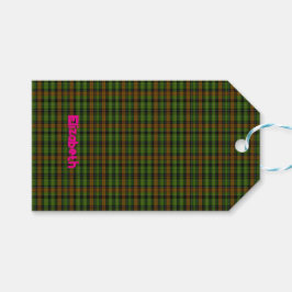 Modern svart skotsk Tartan Plaid Klassisk blå  Presentetikett