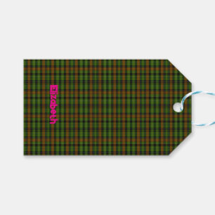 Modern svart skotsk tartan rutig klassisk blå presentetikett