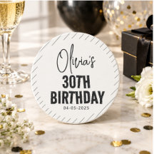 Modern svart skrift 30-års födelsedag Chic & Minim