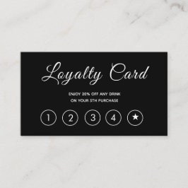 Modern svart skript - enkel lojalitetskort