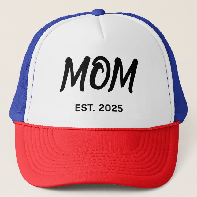 Modern svart skript Established Mom T-Shirt Keps (Framsida)