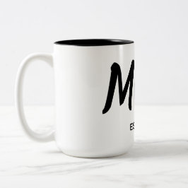 Modern svart skript Established Mom T-Shirt Två-Tonad Mugg
