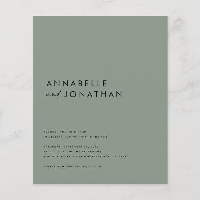 Modern svart skript, minimal contemporary-IV Flygblad (Framsidan)