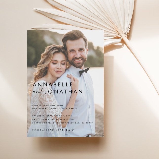 Modern svart skript - minimal contemporary spara datumet (Skapare uppladdad)