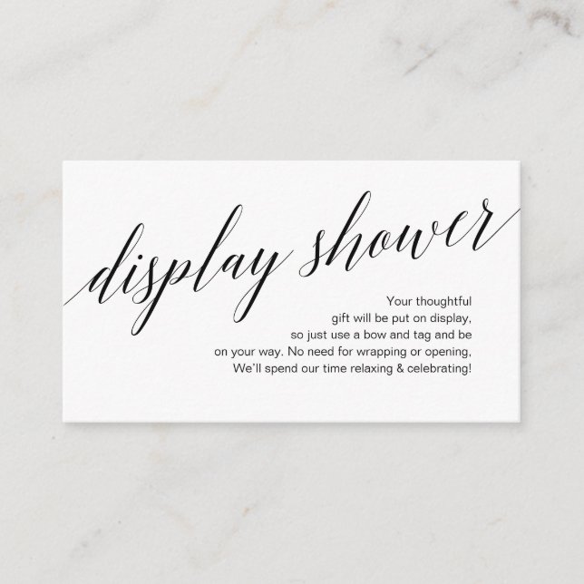 Modern svart skript, Visning Shower Tilläggskort (Framsida)