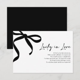 Modern svart slinga Lucky in Love Lotteri Biljett Tack Kort