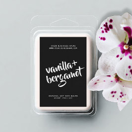 Modern svart soy vax smälter etikett