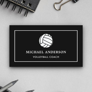 Modern Svart Sport Professionell Volleybolltränare Visitkort