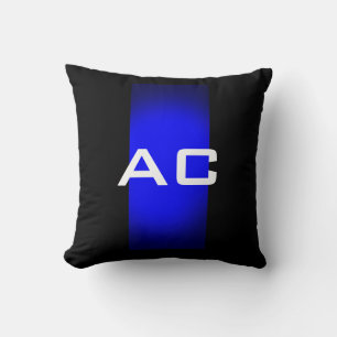 Modern svart svart monogram-slinga kudde