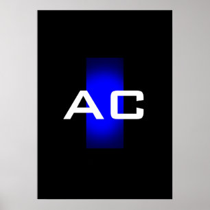 Modern svart svart monogram-slinga poster