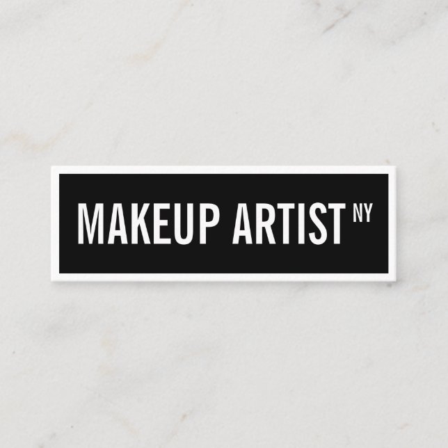 Modern svart svart, vit skyltskapare mini visitkort (Framsida)