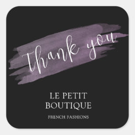 Modern Svart Tack Packaging Store Shipping Fyrkantigt Klistermärke