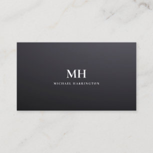 Modern svart toning i Coolan Monogram Visitkort