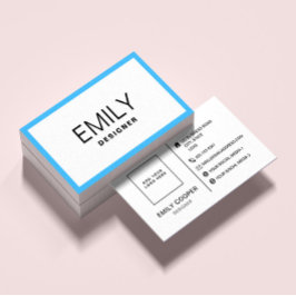 Modern svart typografi | Blue Gräns Visitkort