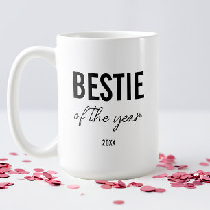 Modern Svart Typografi Enkel Anpassad Bästa vän Kaffemugg