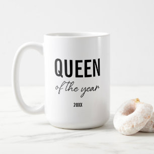 Modern svart typografi Enkel personlig drottning Kaffemugg