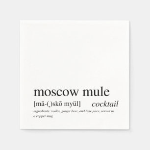 Modern svart typografi i Moskvas mule Modern Quote Pappersservett