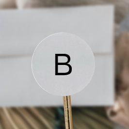 Modern svart typografi, monogram kuvertförseglinga runt klistermärke
