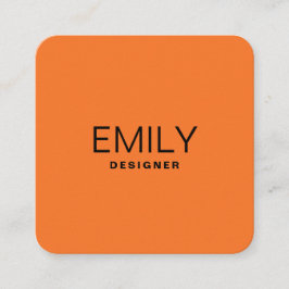 Modern svart typografi | ORANGE Fyrkantigt Visitkort