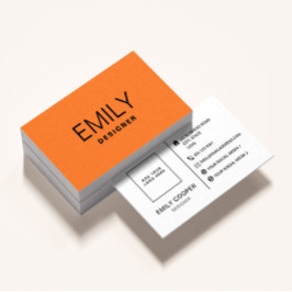 Modern svart typografi | ORANGE Visitkort