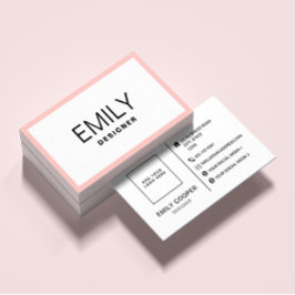 Modern svart typografi | Rosa Gräns Visitkort
