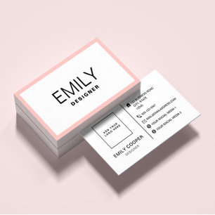 Modern svart typografi   Rosa Gräns Visitkort