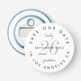 Modern svart typografi sparar datum flasköppnare