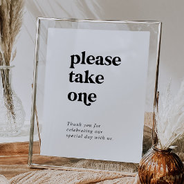 Modern svart typografi, var vänlig ta en tjänst poster