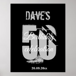 Modern svart valfri ålder 50-dagars välkomstbakgru poster