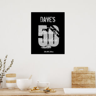 Modern svart valfri ålder 50-dagars välkomstbakgru poster