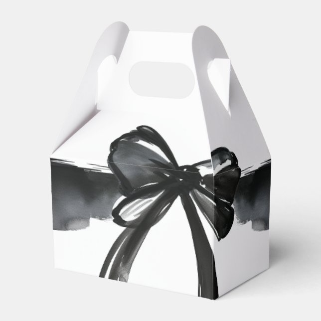 Modern svart vattenfärgsruta Gifter sig Bröllop Presentaskar (Framsidan Sidan)